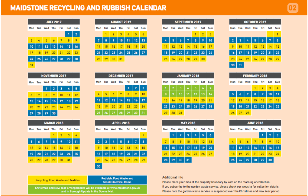 Bin Collection Calendar 1 